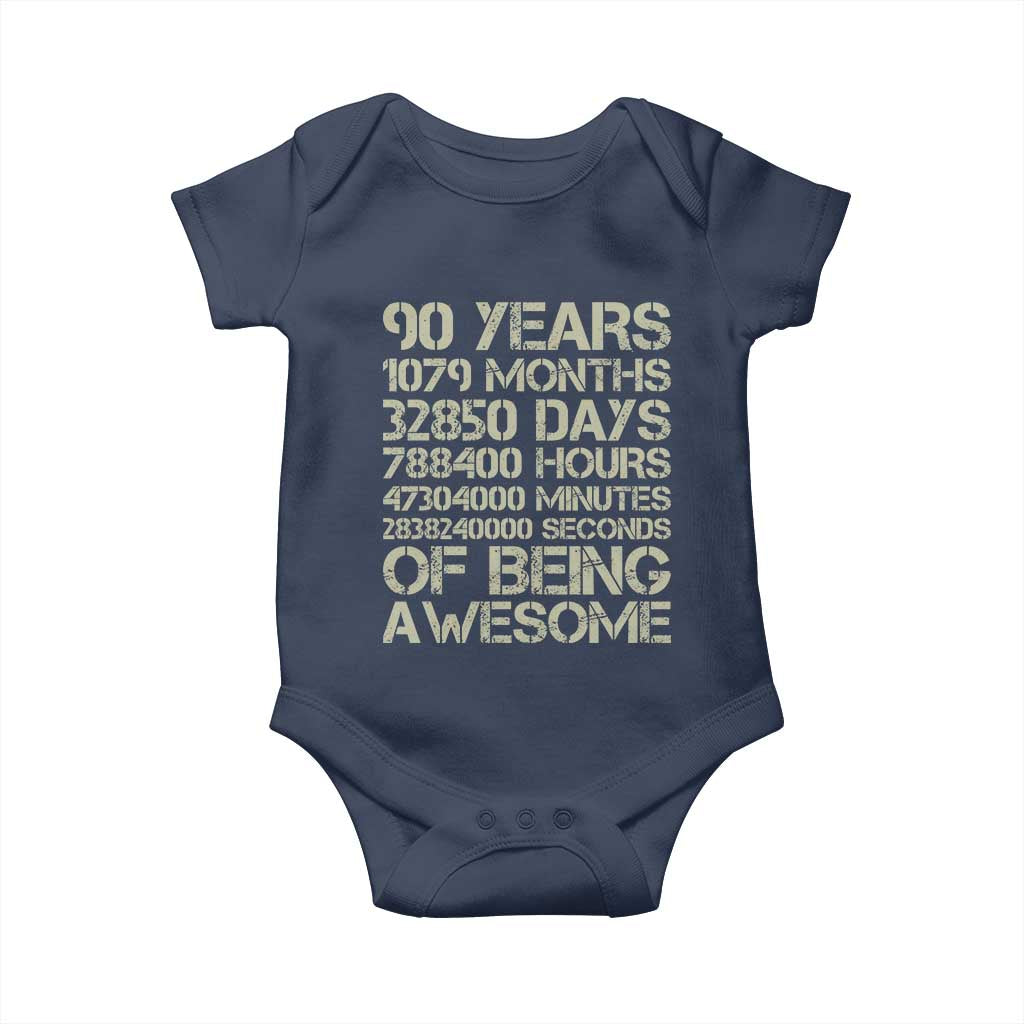 90 Years Of Being Awesome Baby Onesie 90th Birthday Gift Idea