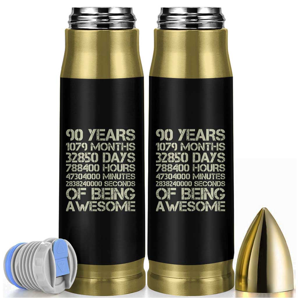 90 Years Of Being Awesome Bullet Tumbler 90th Birthday Gift Idea
