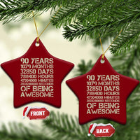 90 Years Of Being Awesome Ceramic Ornament 90th Birthday Gift Idea