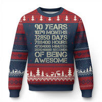 90 Years Of Being Awesome Ugly Christmas Sweater 90th Birthday Gift Idea