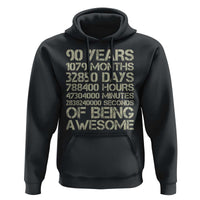 90 Years Of Being Awesome Hoodie 90th Birthday Gift Idea