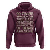 90 Years Of Being Awesome Hoodie 90th Birthday Gift Idea