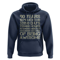 90 Years Of Being Awesome Hoodie 90th Birthday Gift Idea