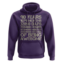 90 Years Of Being Awesome Hoodie 90th Birthday Gift Idea