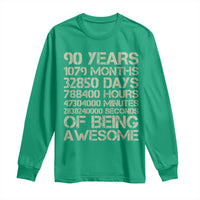 90 Years Of Being Awesome Long Sleeve Shirt 90th Birthday Gift Idea