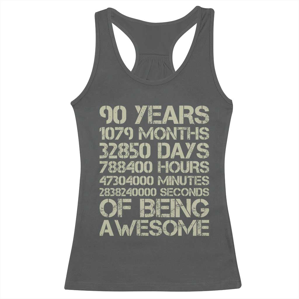90 Years Of Being Awesome Racerback Tank Top 90th Birthday Gift Idea