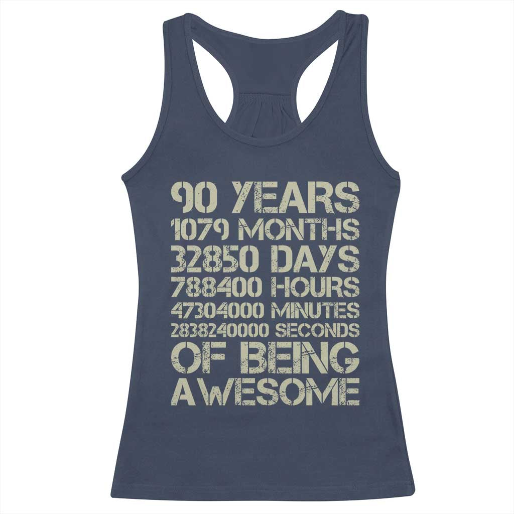 90 Years Of Being Awesome Racerback Tank Top 90th Birthday Gift Idea