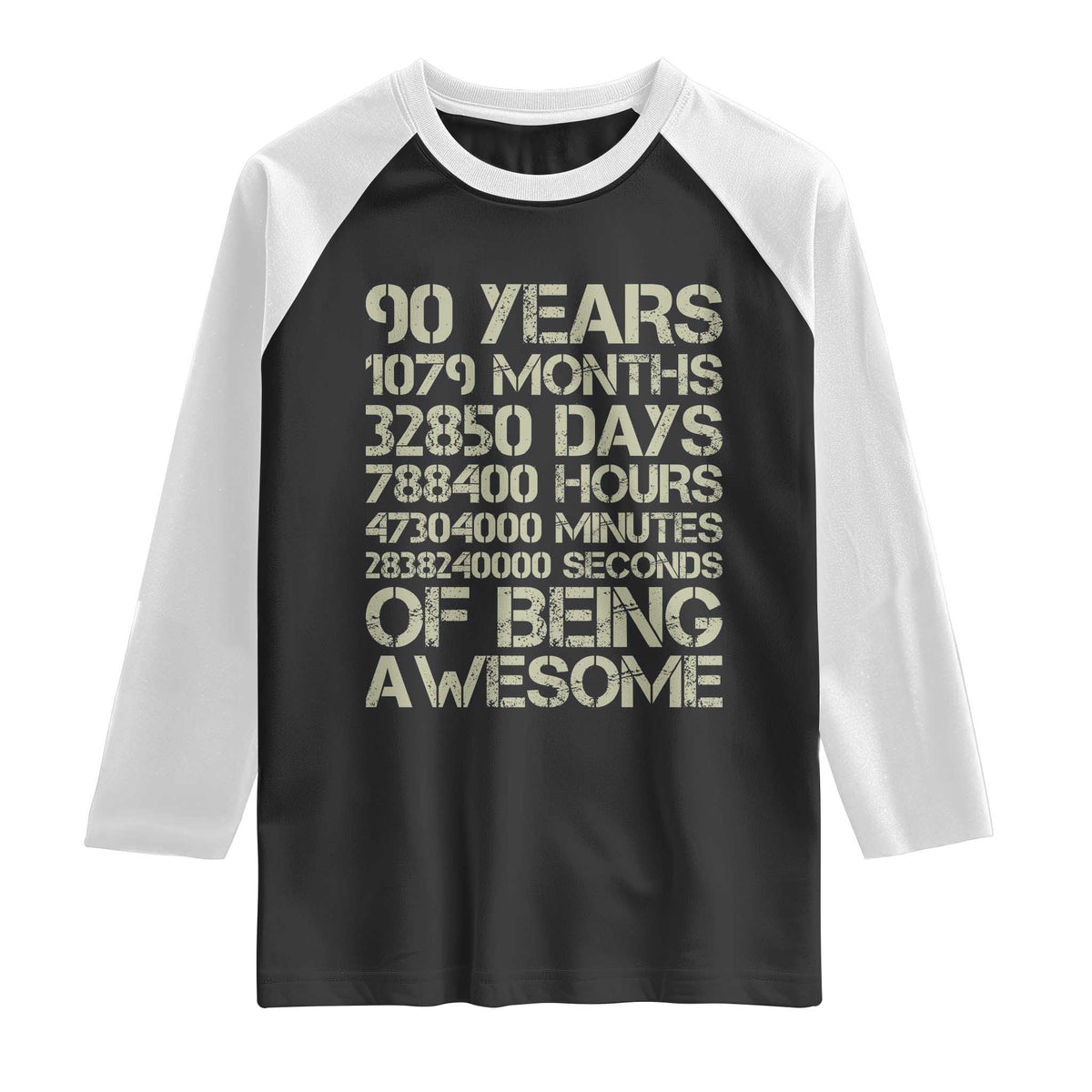 90 Years Of Being Awesome Raglan Shirt 90th Birthday Gift Idea