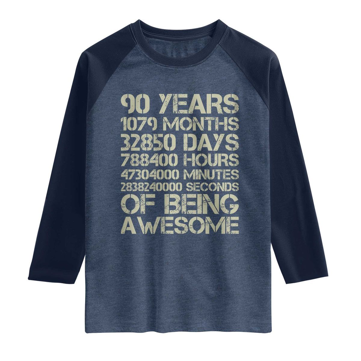 90 Years Of Being Awesome Raglan Shirt 90th Birthday Gift Idea