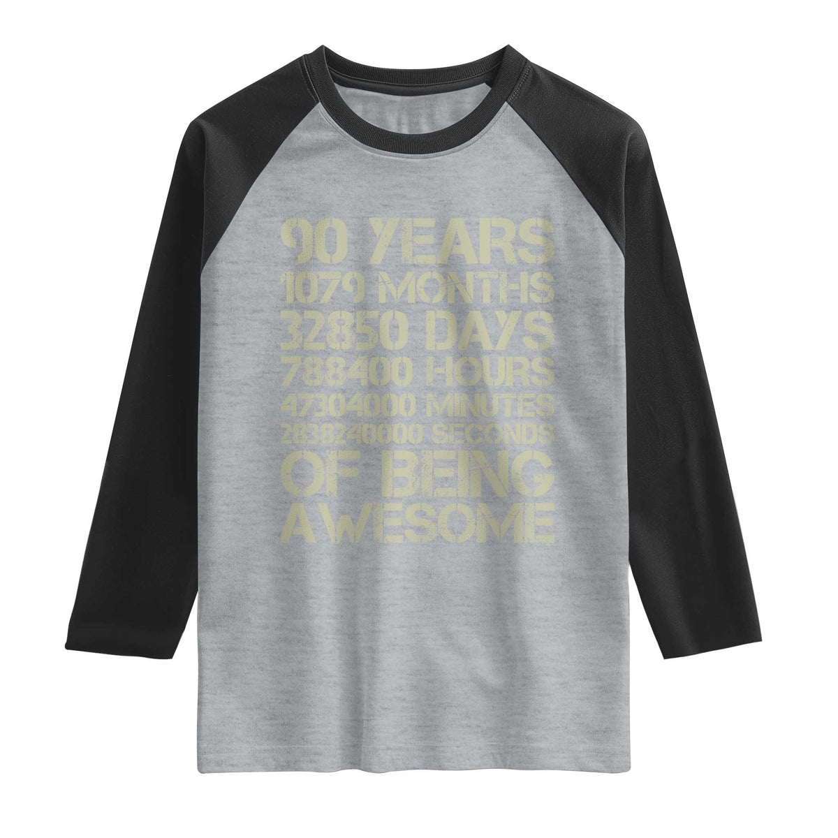 90 Years Of Being Awesome Raglan Shirt 90th Birthday Gift Idea