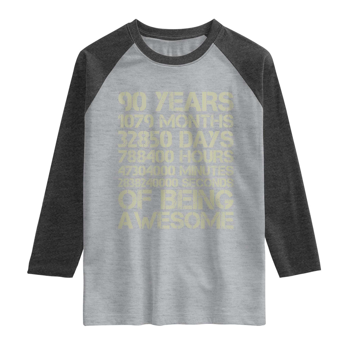 90 Years Of Being Awesome Raglan Shirt 90th Birthday Gift Idea