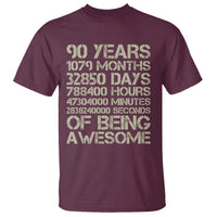 90 Years Of Being Awesome T Shirt 90th Birthday Gift Idea