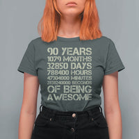 90 Years Of Being Awesome T Shirt For Women 90th Birthday Gift Idea