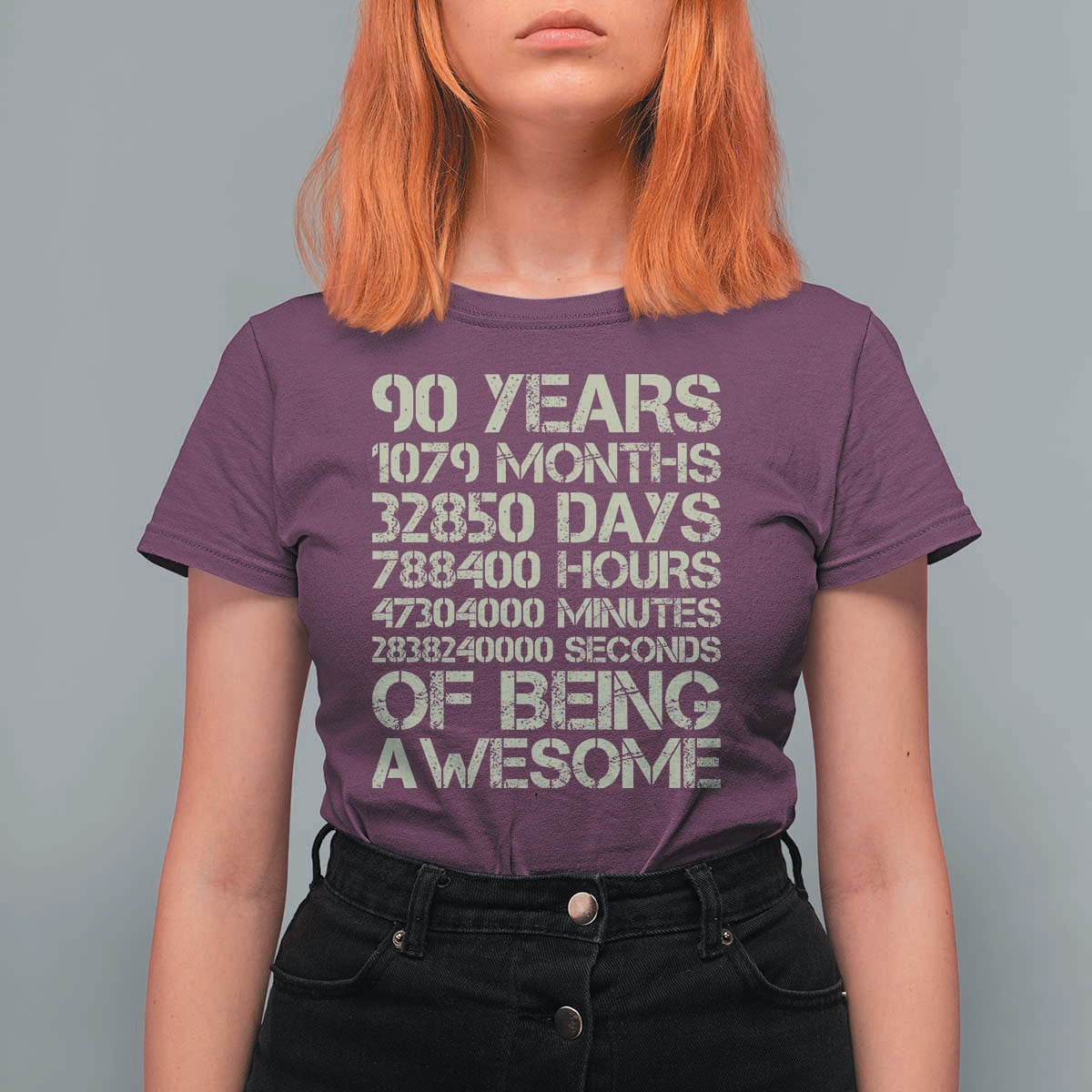 90 Years Of Being Awesome T Shirt For Women 90th Birthday Gift Idea