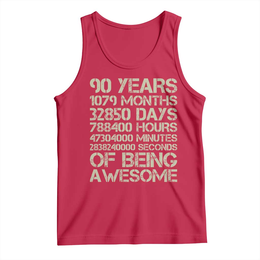 90 Years Of Being Awesome Tank Top 90th Birthday Gift Idea