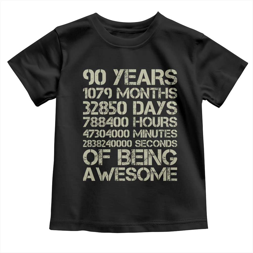 90 Years Of Being Awesome Toddler T Shirt 90th Birthday Gift Idea
