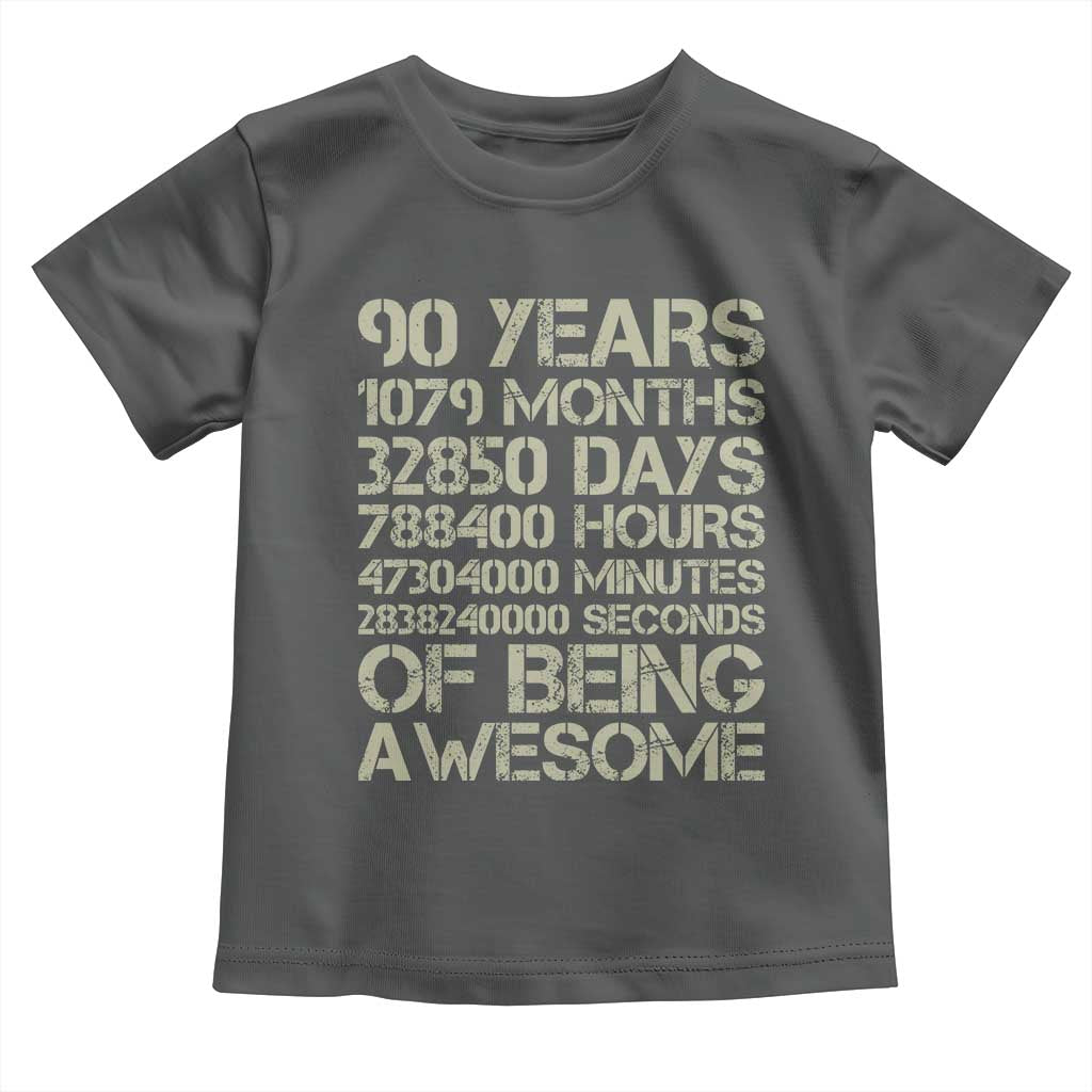 90 Years Of Being Awesome Toddler T Shirt 90th Birthday Gift Idea