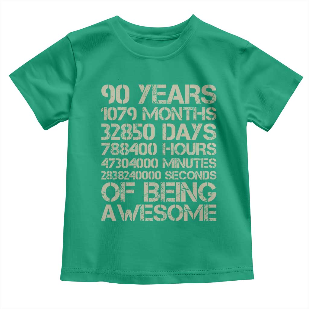 90 Years Of Being Awesome Toddler T Shirt 90th Birthday Gift Idea
