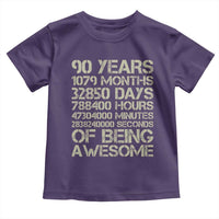 90 Years Of Being Awesome Toddler T Shirt 90th Birthday Gift Idea