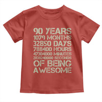90 Years Of Being Awesome Toddler T Shirt 90th Birthday Gift Idea