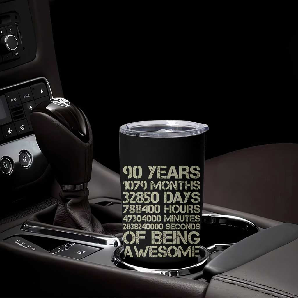 90 Years Of Being Awesome Tumbler Cup 90th Birthday Gift Idea