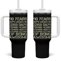 90 Years Of Being Awesome Tumbler With Handle 90th Birthday Gift Idea