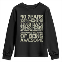 90 Years Of Being Awesome Youth Sweatshirt 90th Birthday Gift Idea