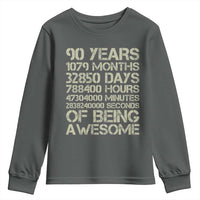 90 Years Of Being Awesome Youth Sweatshirt 90th Birthday Gift Idea