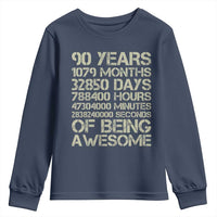 90 Years Of Being Awesome Youth Sweatshirt 90th Birthday Gift Idea