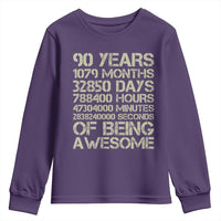 90 Years Of Being Awesome Youth Sweatshirt 90th Birthday Gift Idea