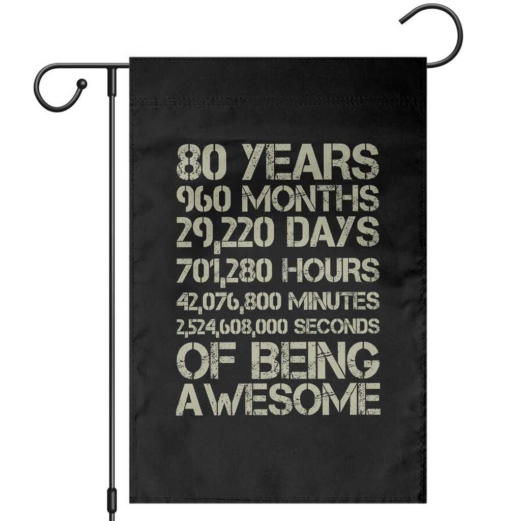 Vintage 80th Birthday Gift Garden Flag 80 Years Of Being Awesome