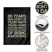 Vintage 80th Birthday Gift Garden Flag 80 Years Of Being Awesome