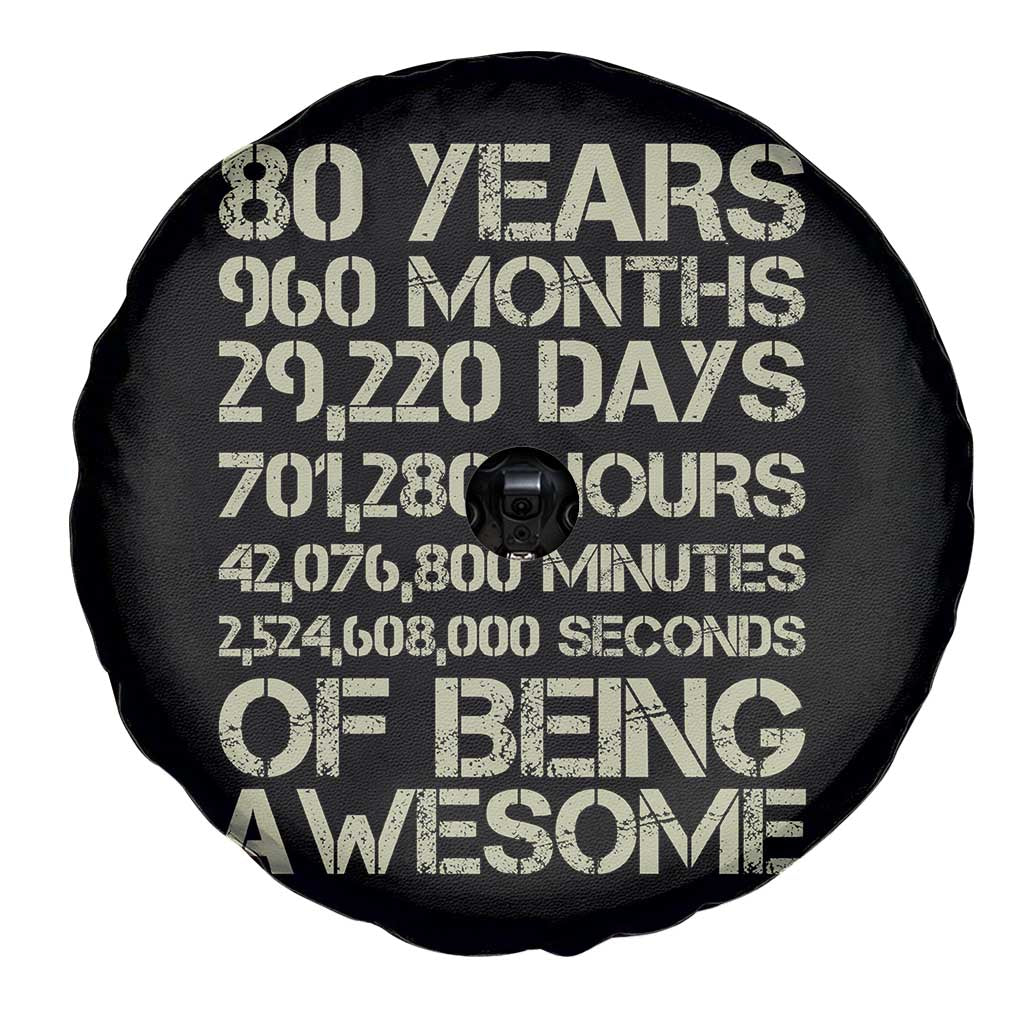 Vintage 80th Birthday Gift Spare Tire Cover 80 Years Of Being Awesome