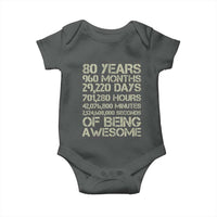 Vintage 80th Birthday Gift Baby Onesie 80 Years Of Being Awesome