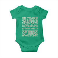 Vintage 80th Birthday Gift Baby Onesie 80 Years Of Being Awesome