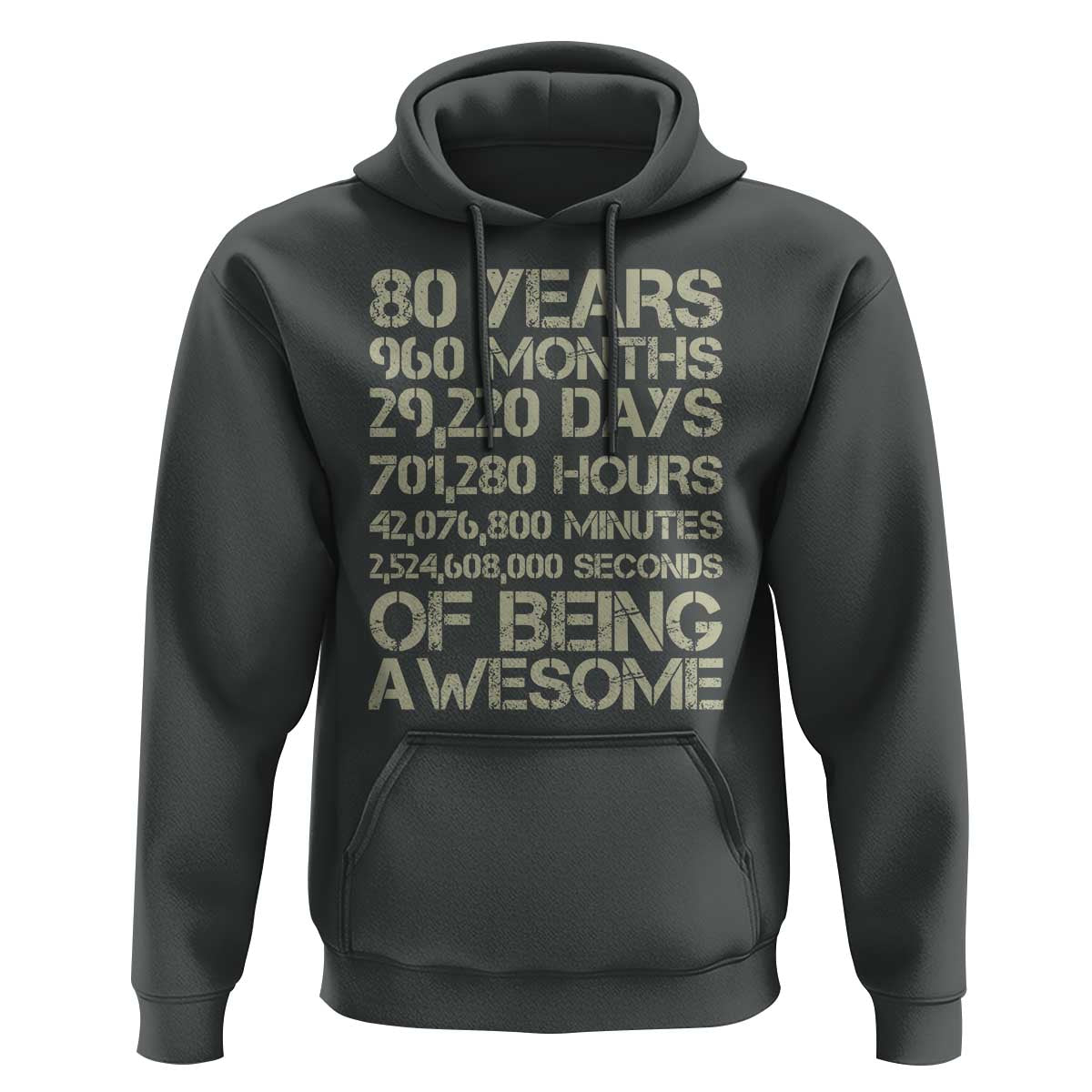 Vintage 80th Birthday Gift Hoodie 80 Years Of Being Awesome