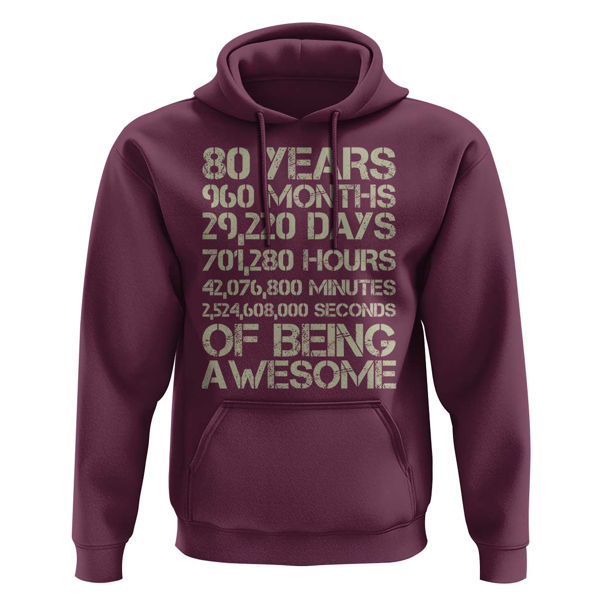 Vintage 80th Birthday Gift Hoodie 80 Years Of Being Awesome