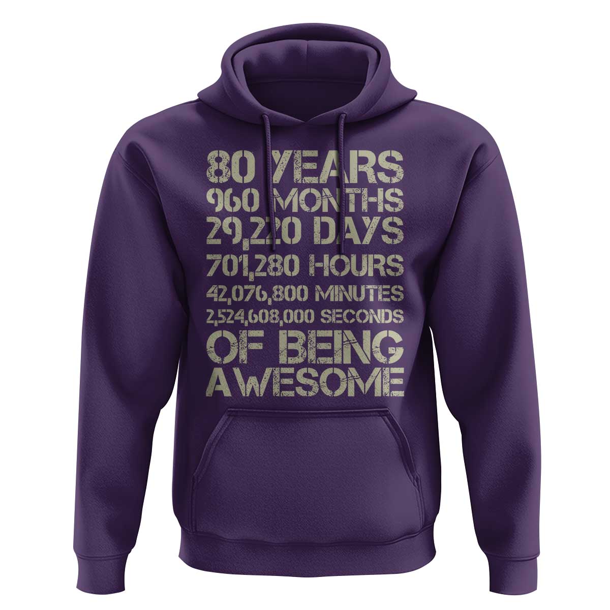 Vintage 80th Birthday Gift Hoodie 80 Years Of Being Awesome