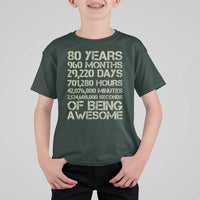 Vintage 80th Birthday Gift T Shirt For Kid 80 Years Of Being Awesome
