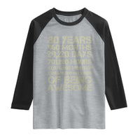 Vintage 80th Birthday Gift Raglan Shirt 80 Years Of Being Awesome