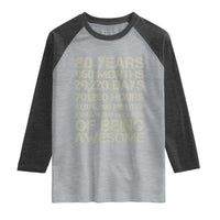 Vintage 80th Birthday Gift Raglan Shirt 80 Years Of Being Awesome