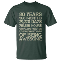 Vintage 80th Birthday Gift T Shirt 80 Years Of Being Awesome