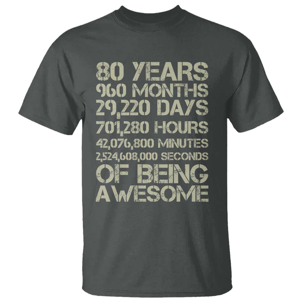 Vintage 80th Birthday Gift T Shirt 80 Years Of Being Awesome