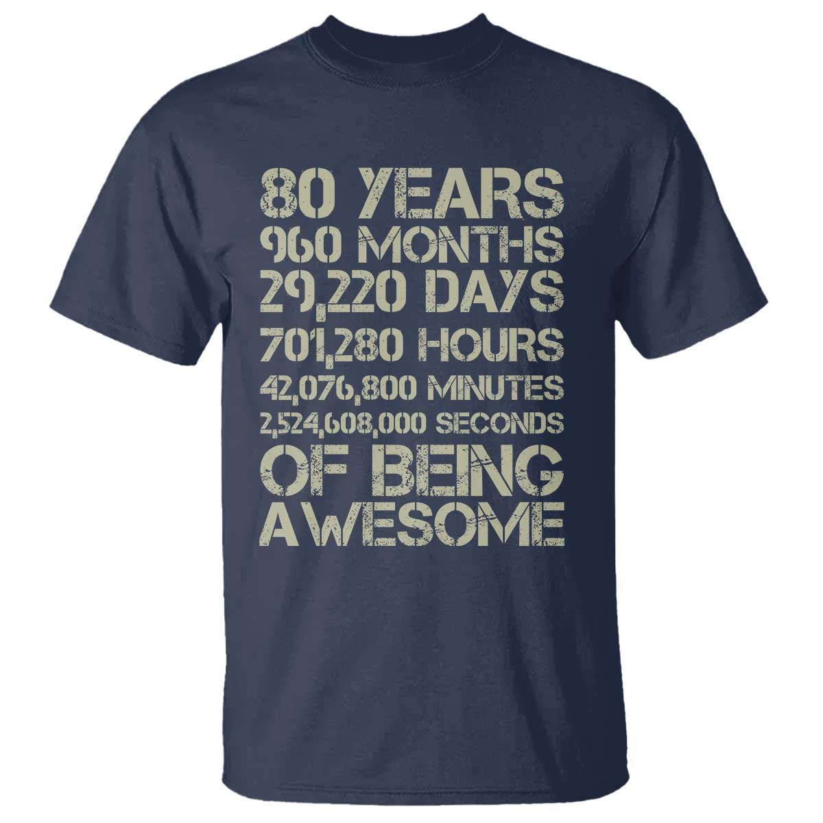 Vintage 80th Birthday Gift T Shirt 80 Years Of Being Awesome