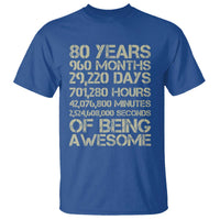 Vintage 80th Birthday Gift T Shirt 80 Years Of Being Awesome
