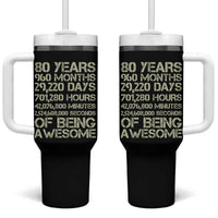 Vintage 80th Birthday Gift Tumbler With Handle 80 Years Of Being Awesome