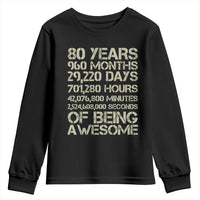 Vintage 80th Birthday Gift Youth Sweatshirt 80 Years Of Being Awesome
