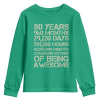 Vintage 80th Birthday Gift Youth Sweatshirt 80 Years Of Being Awesome