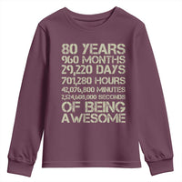Vintage 80th Birthday Gift Youth Sweatshirt 80 Years Of Being Awesome