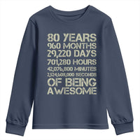 Vintage 80th Birthday Gift Youth Sweatshirt 80 Years Of Being Awesome